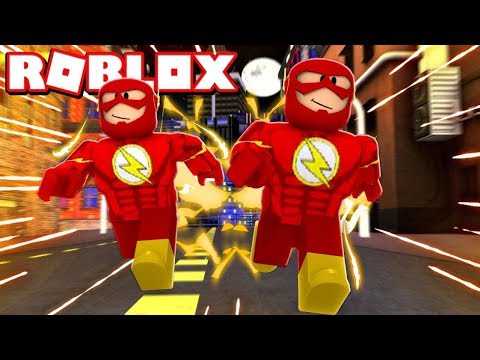 We Are Team Of Flash In Roblox 2 Player Superhero Tycoon Youtube