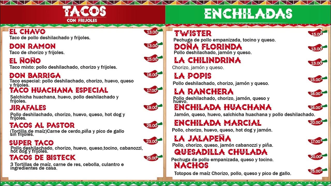 CARTA TACOS MARCIAL YouTube