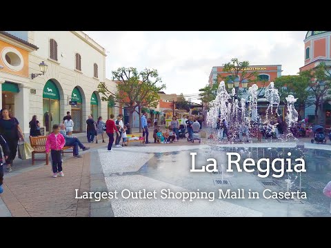 4K Walk - Naples, Italy "Largest Outlet Shopping Mall (La Reggia)” in Caserta