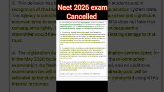 Neet 2026 exam officially cancelled💥#neet#neet2026#neet2026examcancelled#mns 2026#neet2026cutoff#mns