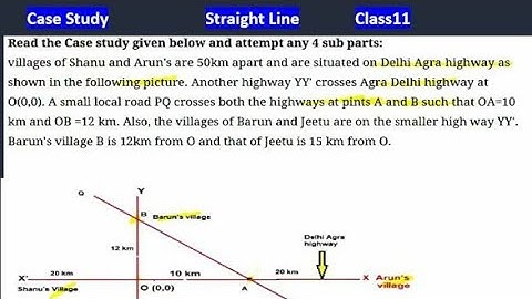 Case Study Based on Straight Lines Class 11 | Case Study Class 11 Maths | Straight Lines Case Study