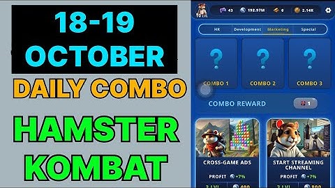 HAMSTER KOMBAT GAMEDEV DAILY COMBO | HAMSTER KOMBAT DAILY COMBO | 18 OCTOBER HAMSTER DAILY COMBO