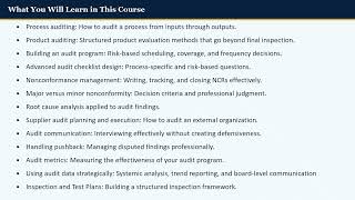 Auditing Growth to the Next Level:  Intermediate - Expert Course Overview