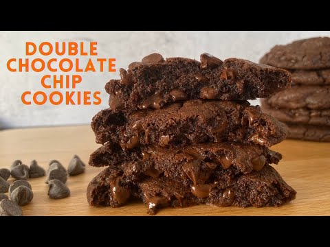 DOUBLE CHOCOLATE CHIP COOKIES  Brown butter double chocolate chip cookies