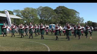 St Laurence O&#39;Toole Pipe Band at the 2023 European Championships in Aberdeen.