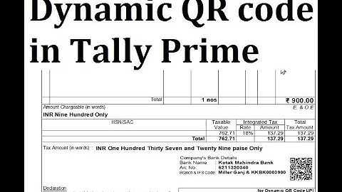 Dynamic QR Code - UPI in Sales Invoice | Tally Prime add-on