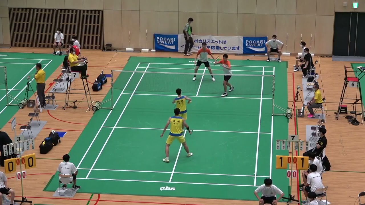 2022年IH バドミントン 男子団体 準決勝 埼玉栄(埼玉) vs 瓊浦(長崎) ダブルス1,シングルス1,シングルス3