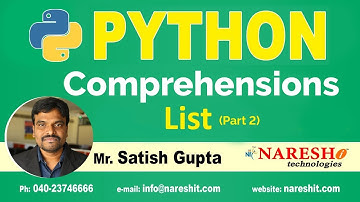 List Comprehensions in Python (Part-2) | Python Comprehensions Tutorials | by Mr. Satish Gupta