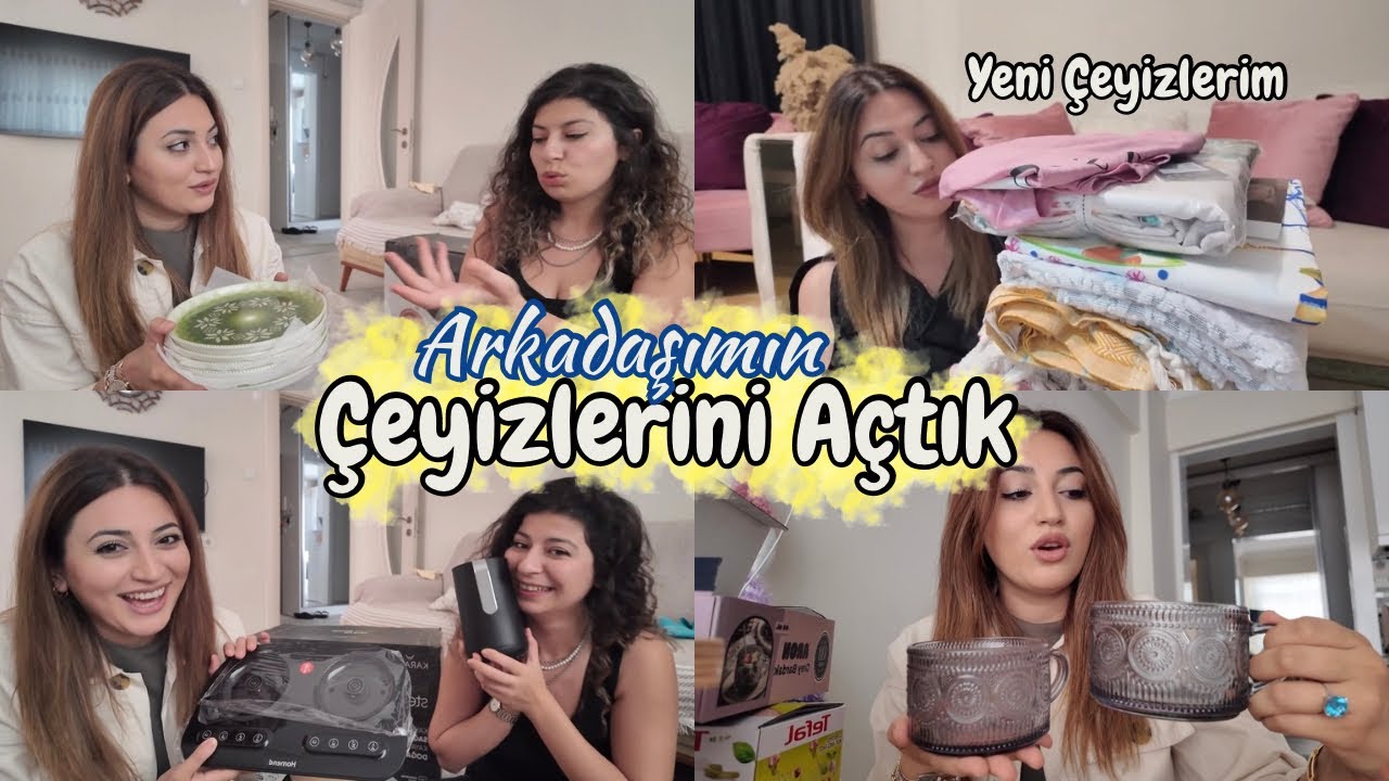 Arkadaşımın Çeyizlerini Açtık 🎁 Annemin İndirimden Çeyizime Aldığı Tekstil Ürünleri 🤍