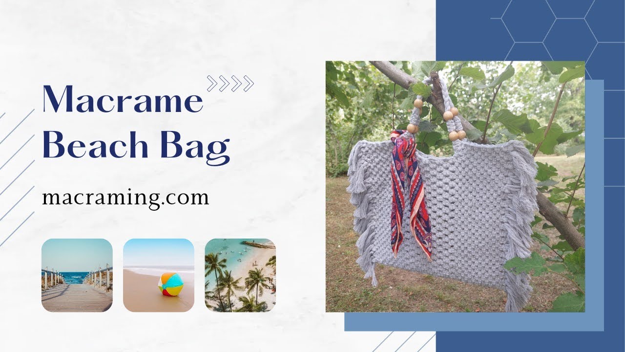 How To Make a Macrame Beach Bag DIY Boho Fringe Tote For Summer Use