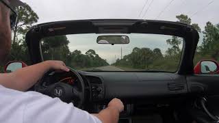 Honda S2000 (2007) exhaust intake sound at speed. Myakka forest pass