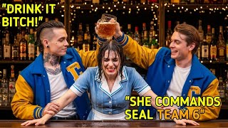 “Drink It, B*tch! Bullies Soaked the Waitress—Then Froze When She Said She’s Navy SEAL Commander”