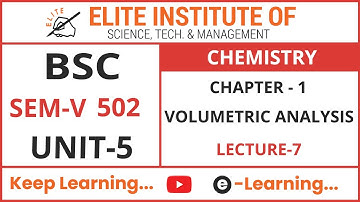 BSC SEM V || CHEMISTRY 503 || UNIT 5 || CHAPTER 01 || LECTURE 7