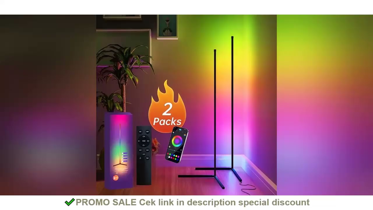 2PC/1PC LED Floor Lamp, 160CM/63IN RGB Corner Lamp Works with APP/Remote Control, Smart Corner Light