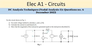 PEO solved examples (ELEC A1): DC Analysis Question no. 6