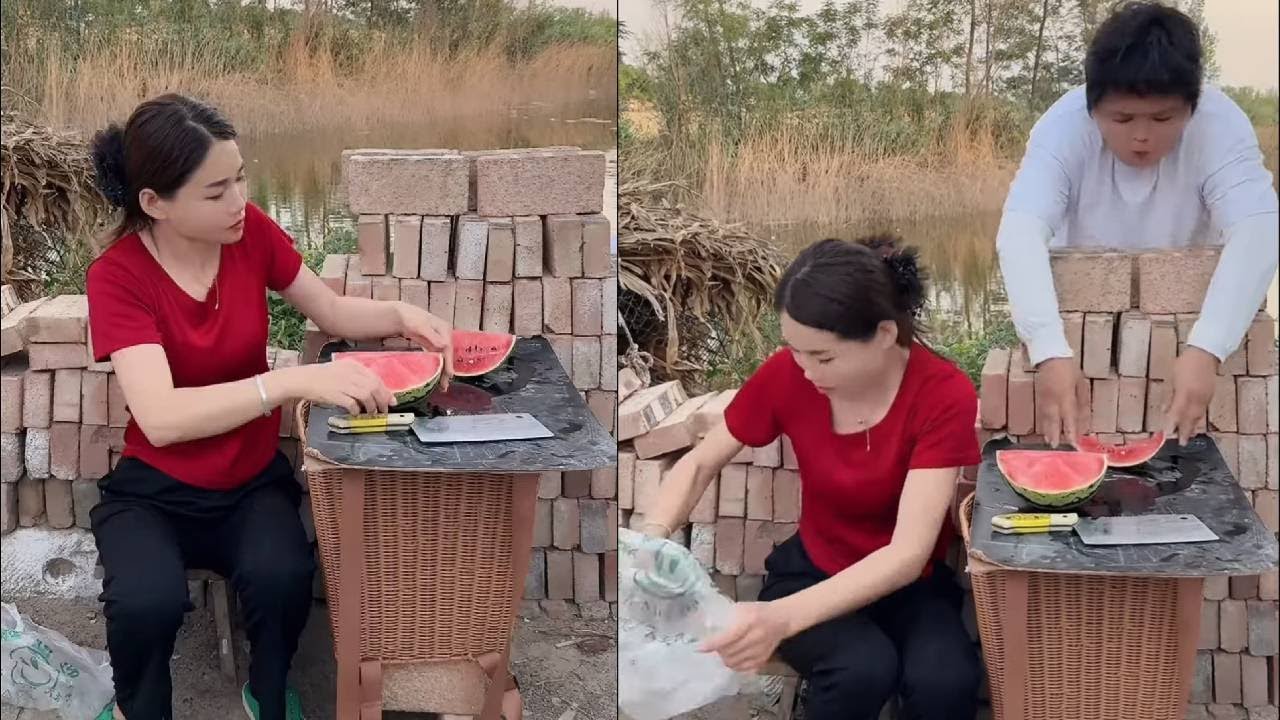 Who stole my watermelon? How come it disappeared when I looked up?