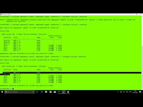 Create aggregate NetApp Cmode 9.4