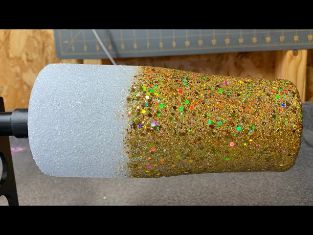 CapCut First layer of Grande Finale on a chinky glitter tumbler! @the