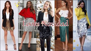 LINDOS OUTFITS CON FALDA DE BRILLO PARA NAVIDAD   CONSEJOS PARA COMBINAR ROPA DE BRILLO/LENTEJUELAS