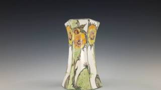 a Rozenburg eggshell porcelain vase painted by Schellink in 1900
