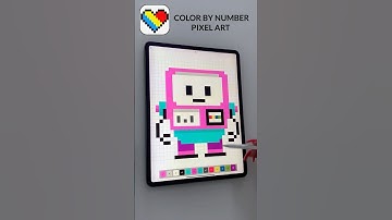 Coloring Book Pixel Art Color By Number ROBOTS #pixel #coloringbook #pixelbynumber #newvideo
