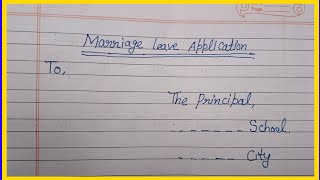 Marriage leave application in english 