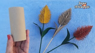 Arte com rolo de papel higiênico. Flor com rolinho de papel higiênico (Passo a passo)