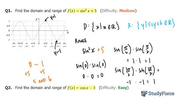 📚 How to find the domain and range of the trigonometric function, sine, cosine, and tangent