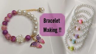 Beaded Bracelet Tutorial | Beads Bracelet Making Tutorial | Bracelet Making At Home #braceletmaking