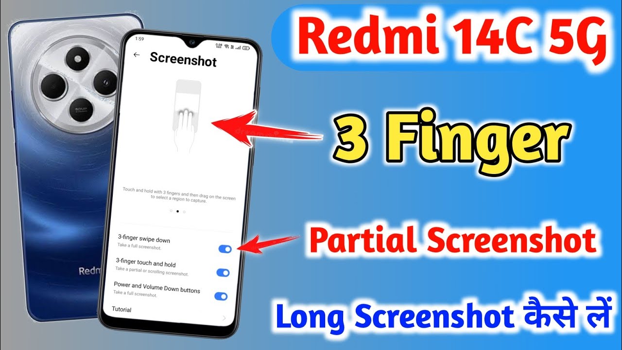 Screen Sort Setting How to take screenshot in Redmi 14c || Redmi 14c me screenshot kaise le ...