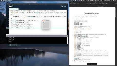 Processing 11, Arrays, random numbers, sorting
