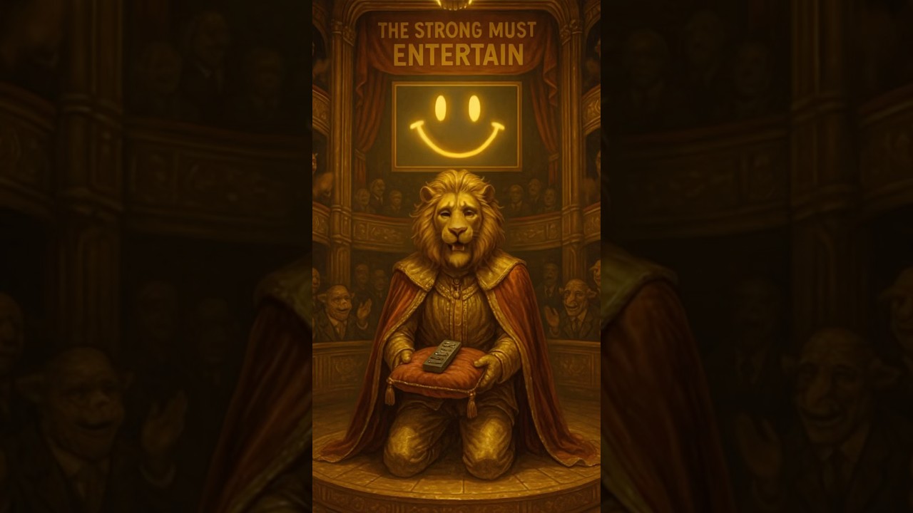 A lion king, on his knees. For your applause. 🦁📺 