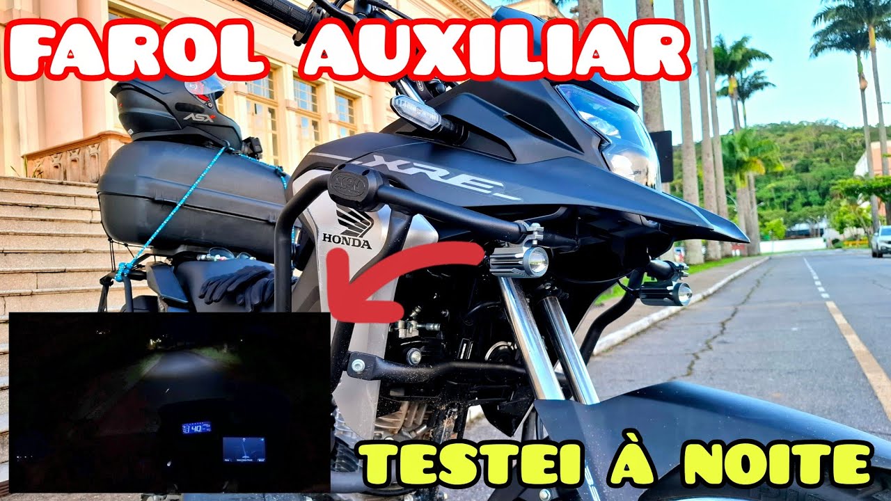 XRE 190 2026 Com Farol Auxiliar - Testei à Noite 