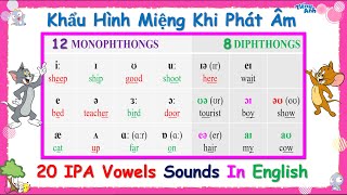 IPA Pronunciation | 20 Vowels Sounds | Monophthongs - Diphthongs | Khẩu Hình Miệng Khi Phát Âm Chuẩn