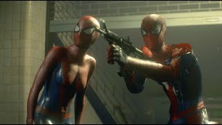 SpiderGirl and SpiderMan fight Venom (SpiderMan Suit Mod)  Resident Evil 3 Remake