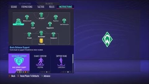 FIFA 21 Custom Tactics -Recreate 3-4-2-1 of Werder Bremen + Instructions - Replicate real system