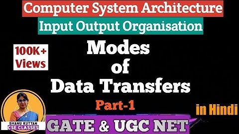 L-4.8 Modes of Data Transfer | 3 Types | Part-1| Computer Architecture | COA | CSA | Shanu Kuttan