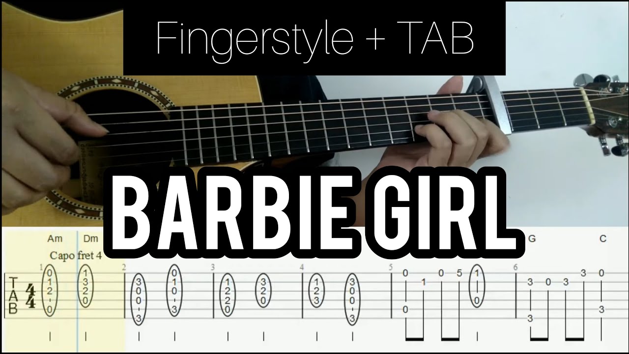 sandsynlighed smidig tåbelig Aqua - Barbie Girl | Fingerstyle Guitar (TABLATURE + CHORD) - YouTube