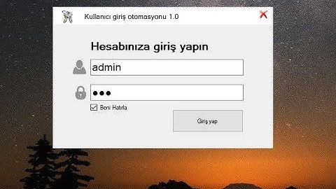 C# Windows forms Kullanıcı Girişi-Beni Hatırla-User login-Remember me Project