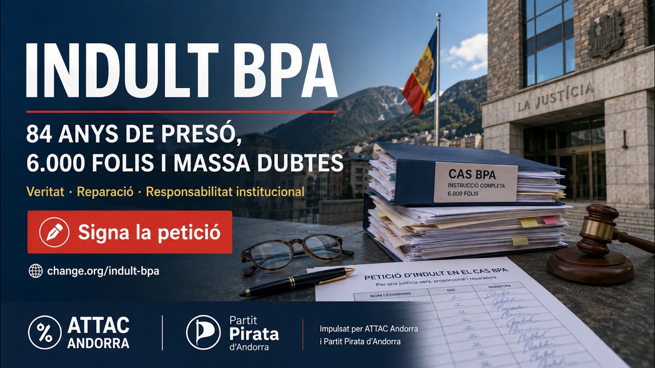 Petició pública d’indult per a les persones condemnades en el cas BPA