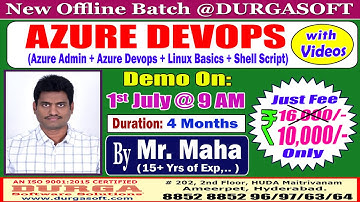 AZURE DEVOPS Offline Training @ DURGASOFT