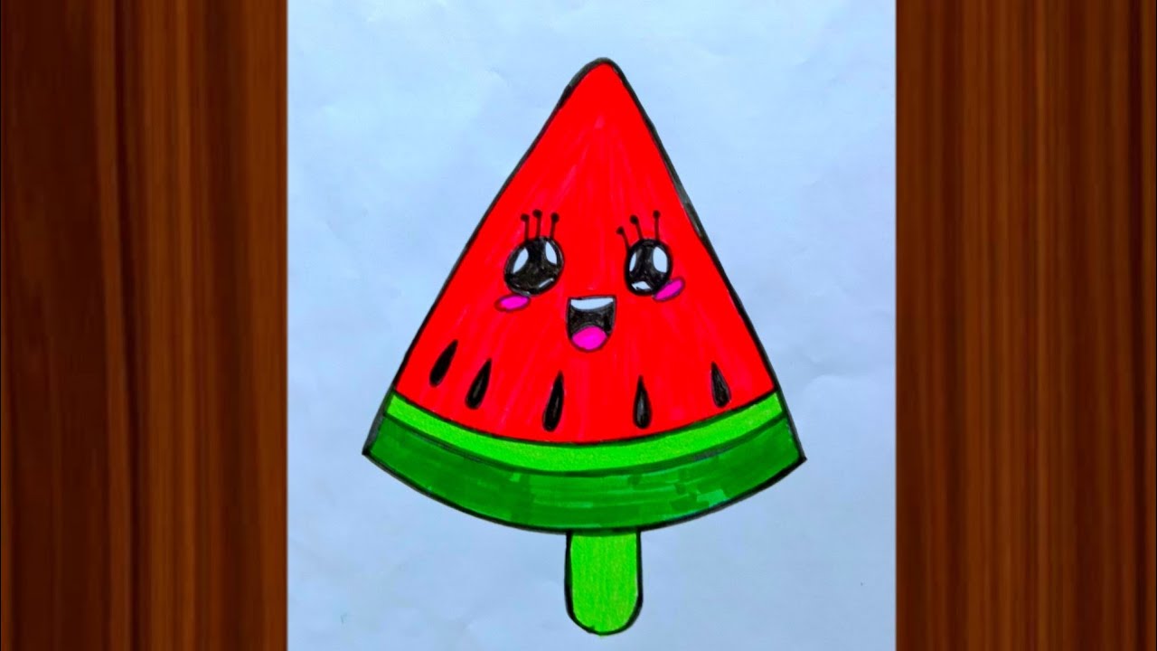 How To Draw Ice Cream Drawing|Watermelon Ice Cream Drawing|Ice Cream Drawing|Cute Ice Cream Drawing