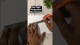One Point Perspective | Bus Drawing #shorts #youtubeshorts