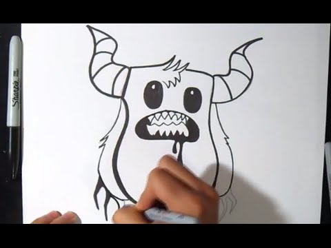 wie zu zeichnen Monster Charakter Graffiti - YouTube