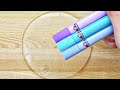 Slime Coloring with Pastel Glue! Mixing Elmer's Glue into Clear Slime! Satisfying Slime Video #1