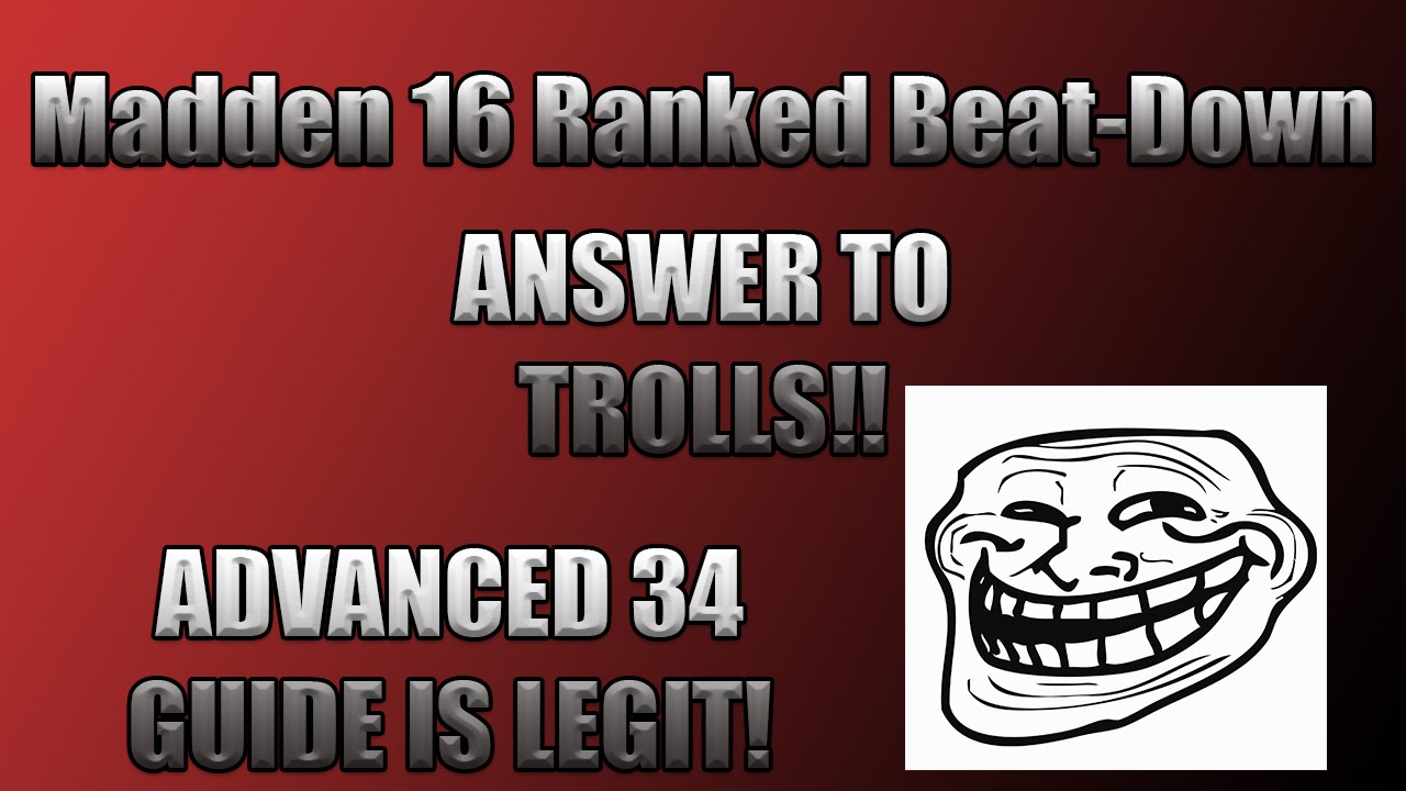 Madden 16 Gameplay | A Gap Beatdown | Relli's Answer to Trolls