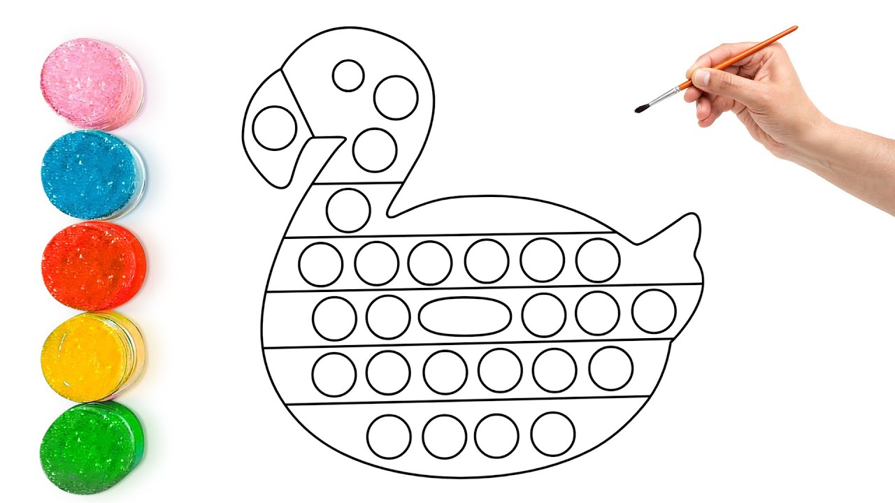 How to Draw a Duck Pop It | बच्चों के लिए आसान डक पॉप इट ड्रॉइंग By Glitty Art Hindi