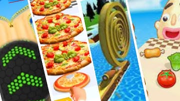 Going Balls vs I Want Pizza vs Spiral Roll vs Sandwich Runner #92 All level gameplay Android, IOS