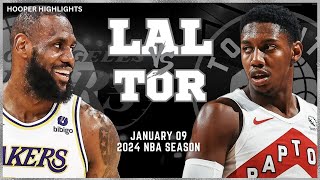 Los Angeles Lakers vs Toronto Raptors Full Game Highlights | Jan 9 | 2024 NBA Season