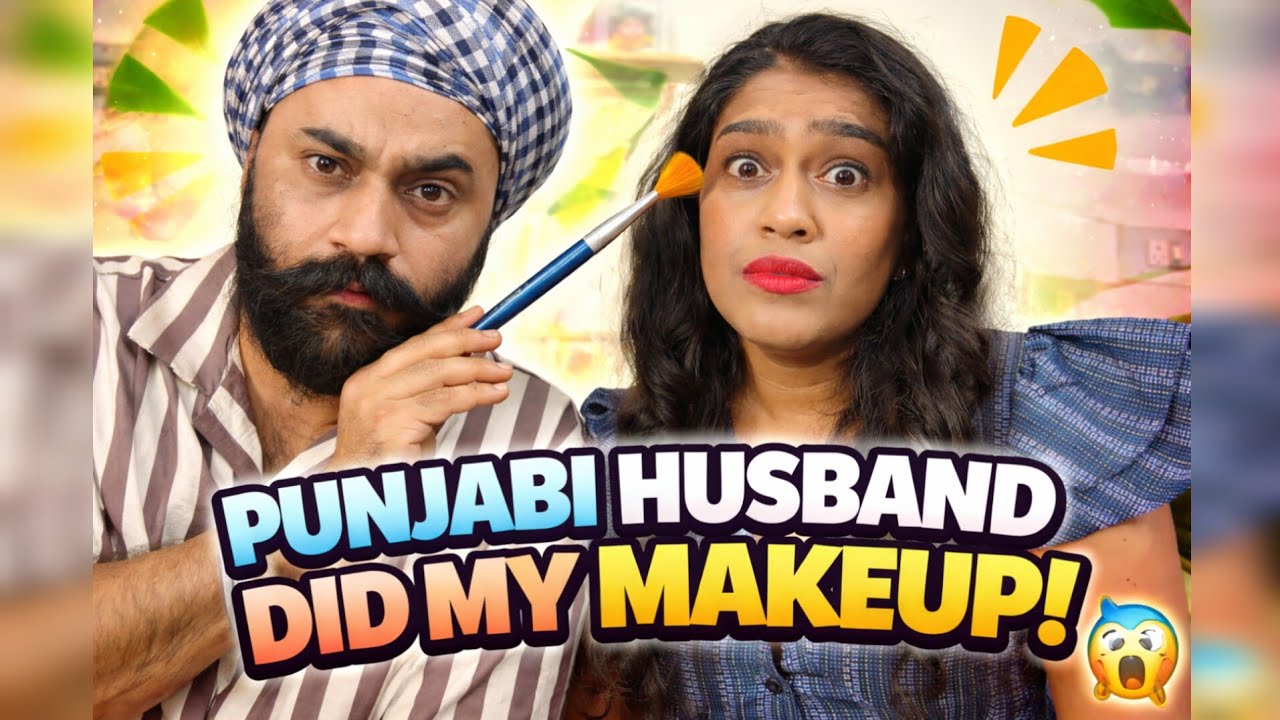 ನನ್ನ Punjabi Husband Did My Makeup 😱 | Kannada couple Challenge #kannadavlogs 